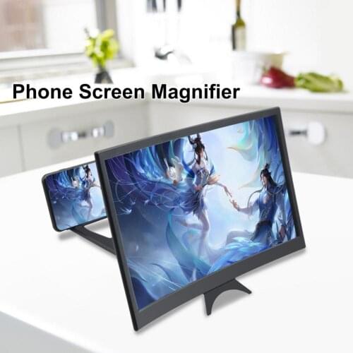 14 Inch 3D Mobile Phone Screen Magnifier HD Video Amplifier Stand Bracket With Movie Game Magnifying Folding Phone Desk Holder