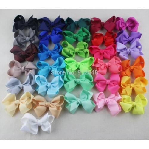 153232-B,Free Shipping! 31 Colors grosgrain Ribbon Hair Bows WITH Clip, Children Boutique Hairbows Baby Girls Hair Accessorise