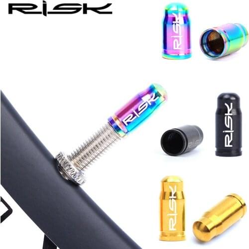 2 Pcs Risk Titanium Bicycle Valve Caps 3 Colors Presta/Schrader Valve Caps Dustproof MTB Road Bike Wheel Tire Covered Protector