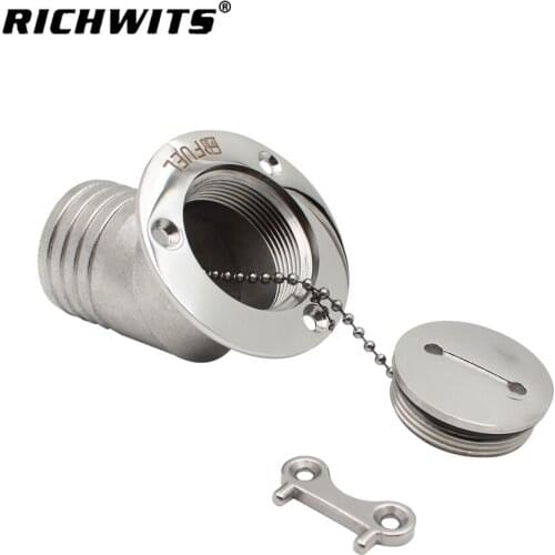316 Stainless Steel 45 Degree Deck Filler With Key GAS DIESEL FUEL WASTE WATER 1.5" 38mm Marine Boat Hardware Deck Filler Caps
