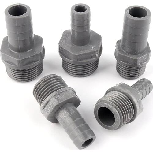 5pcs 1/2"-8/10/12/16mm 3/4"-12/16mm PVC Pagoda Male Thread Connector Garden Irrigation Hose Adapter Water Pipe Soft Hose Joint