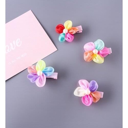 5pcs/Lot Cute Baby Girls Colored Flower Hairpins Barrettes Children Hair Accessories Ornaments Hair clip Princess Lovely Gifts