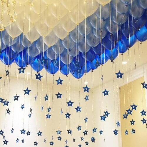 100 Pcs/Lot Laser Pendant Star Card Love Sequin Ribbon Rain Pendant Wedding Marriage Room Balloon Accessories Decoration