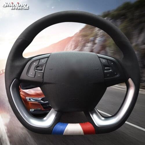 BANNIS Black Suede Car Steering Wheel Cover for Citroen DS5 DS 5 DS4S DS 4S
