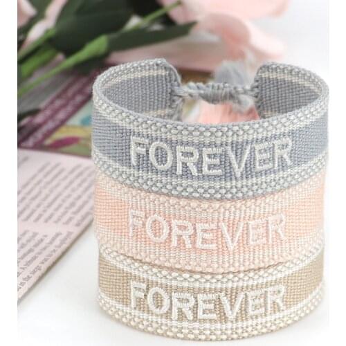 LOVE Fabric Bracelets for Couple and Wedding Handmade Rope Bracelet Friendship Bracelets for Women Men Sisters Jewelry Gift