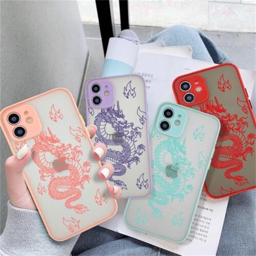 Chinese Dragon Printed Case For iPhone 11 Pro Max 12 Mini 12 Pro Max 7 8 Plus X XR XS Max SE 2020 Plain Shockproof Back Cover