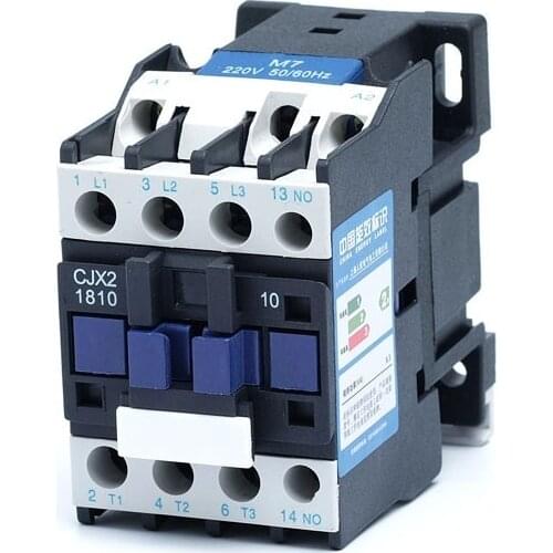 CJX2-1801 LC1 AC Contactor 18A 3 Phase 3-Pole NC Coil Voltage 380V 220V 110V 36V 24V 50/60Hz Din Rail Mounted 3P+1NC