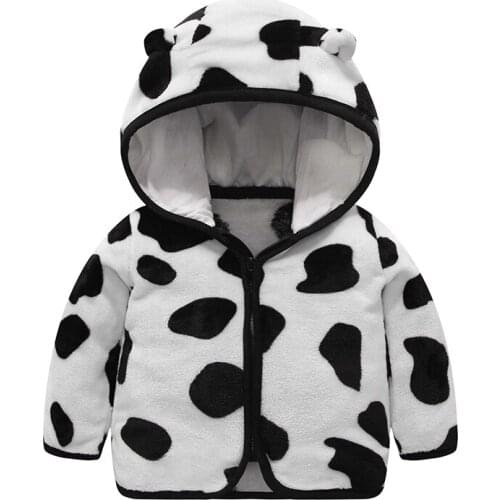 Spring And Autumn Girls Boys Jacket Hooded Boys Fleece Outwear Coat Thicken Kids Warm Plush Jackets for Children Tops Clothes