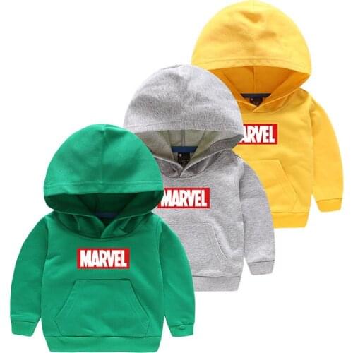 Disney Marvel Print Sweater European and American Childrens Clothing Childrens Sweater Boy Hooded Sweater Childrens Clothing
