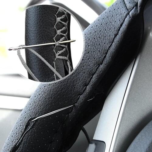 DIY Car Steering Wheel Covers soft Leather braid for opel astra j peugeot 307 bmw e46 kia cerato nissan teana seat ibiza