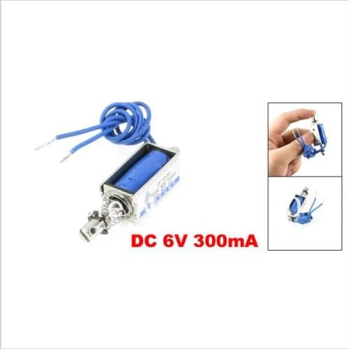 JF-0530 DC 6V 300mA 10mm Stroke 5GF Force Push Type Open Frame Solenoid Electromagnet