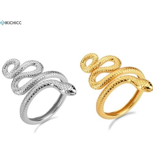 Kikichicc 100% 925 Sterling Silver Luxury Snake Resizable Rings Jewelry For 2020 Rock Punk Adjustable Big Long Rings High Qualit
