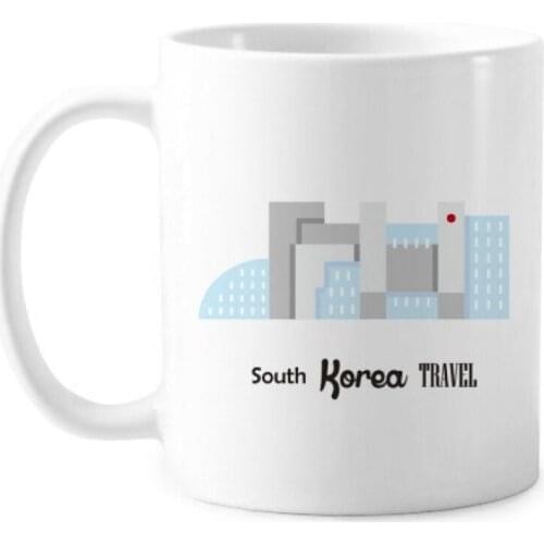 South Korea Landmarks The Building Classic Mug White Pottery Ceramic Cup Gift With Handles 350 ml