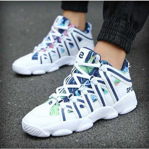 Fashion Printing Couple Luxury Sneakers Top High Help Men Casual Jogging Shoes Women Breathable Walking Footwear Male Shoes