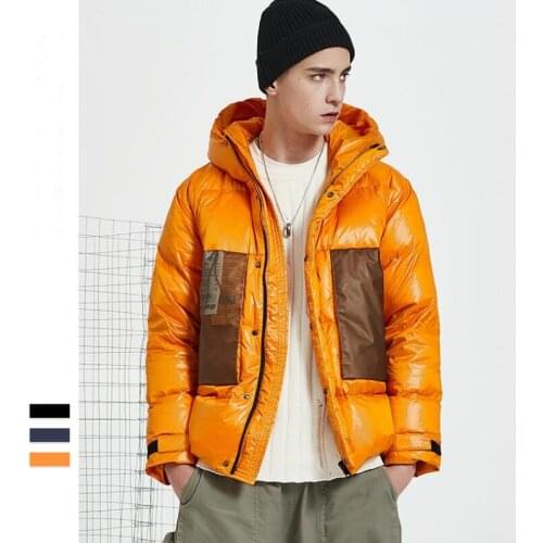 Man fashion wear short winter down jacket