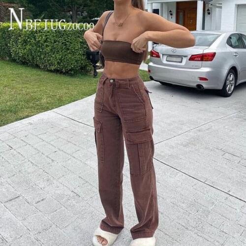2021 New Pocket Patchwork Women Pants Easy To Match Loose Female Trousers