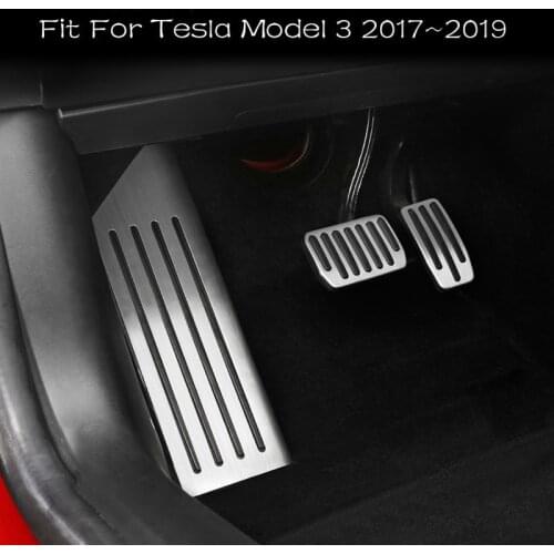 Aluminum alloy Foot Pedal For Tesla Model 3 Accelerator Gas Fuel Brake Pedal Rest Pedal Pads Mats Cover Accessories Car Styling