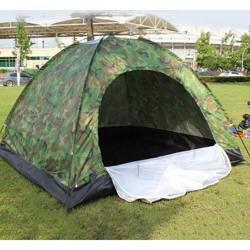 For 4-person Single-layer Camouflage Tent Water Resistance Camping Oxford Cloth 210D FishingTent For Four-person Outdoors Hiking