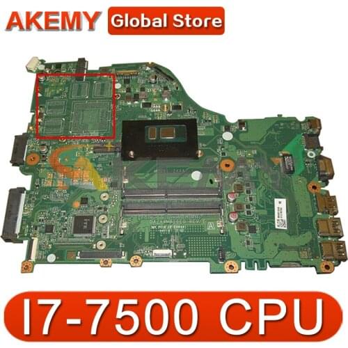 Original For ACER E5-575 F5-573 E5-575G Laptop Motherboard ZAA X32 DAZAAMB16E0 MB With I7-7500 CPU DDR4 100% Fully Tested