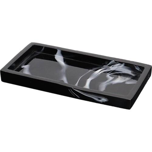 Bathroom Tray Home Decor Rectangular Plate Countertop Waterproof Marble Texture Cosmetic Organizer Resin Storage Soap Household