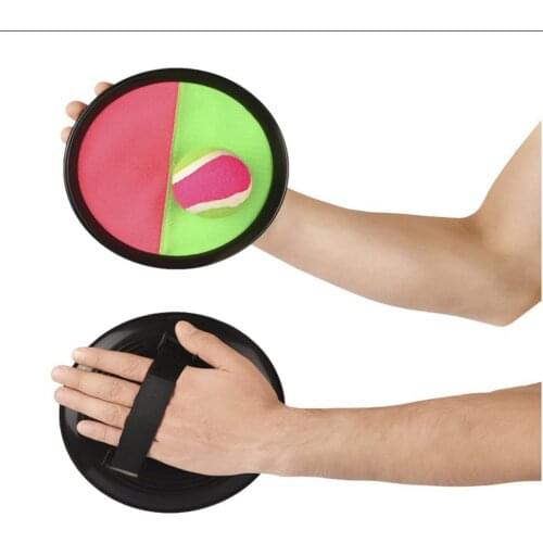Toss & Catch Ball Game Set with 2 Disc Paddles and 1 Ball, Both great for Indoor or Outdoor Playing - Pink and Green