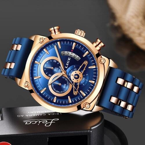 Relogio Masculino 2020 LIGE Fashion Mens Watches Top Brand Luxury Unique silicone Waterproof Wrist Watch Men Sport Quartz Clock
