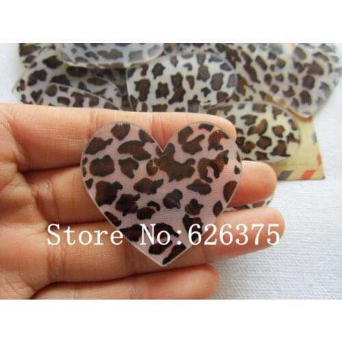 Rena!! Min.order $6 (mix order), Planar Kawaii Big Leopard Heart for Hair Bow Center, Phone Deco DIY (45*40mm), Free Shipping