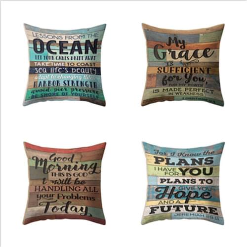 Retro Letter 18'' Throw Pillow Case Cushion Cover Sofa Home Office Decor Sight Pillow Case