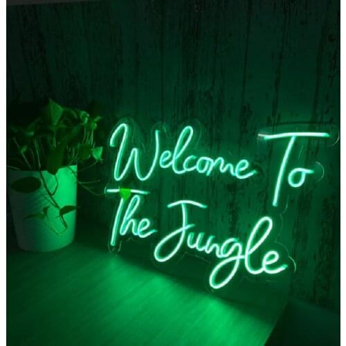 Led Aesthetic Welcome to the jungle Flex Light Sign For Home Room Wall Decor Kawaii Anime Cute Bedroom Decoration Mural Outdoor