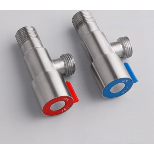 304 stainless steel bathroom toilet angle valve red and blue color water connector
