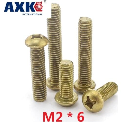 2019 Limited Wood Screws Parafusos Tornillos Para Madera Axk 25pcs Brass Round Head Phillips Screws Pan Machine M2 * 6 Gb818