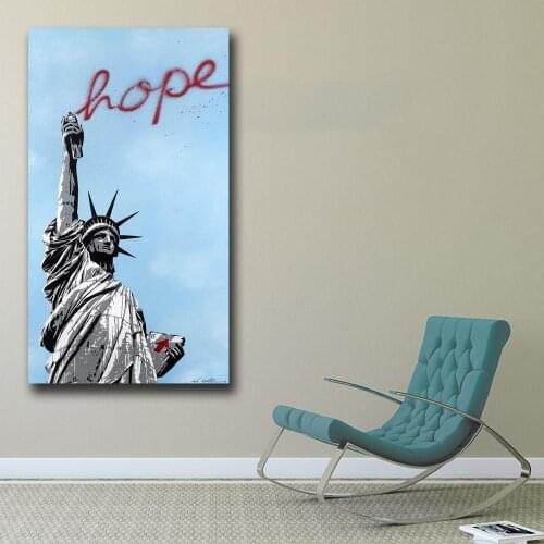 Wxkoil Art Abstract Hope Graffiti Wall Art Canvas Painting For Living Room Home Decor Oil Painting Print On Canvas Painting