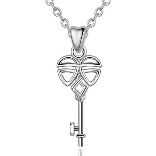EUDORA 925 Sterling Silver Sweet Key of Heart Lock Link Chain Necklaces & Pendants Women Luxury Sterling Silver JewelryCYD397
