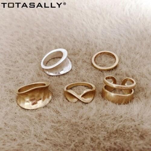 TOTASALLY Women Vintage Style Rings Fashion Irregular Top Infinity Ladies Finger Rings Girls Party Jewelry Accessories dropship