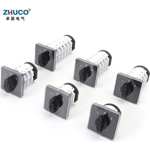 ZHUCO SZL9-32/1 32/2 32/3 32/4 32A 440V 3 Positon 2 3 4Phase Universal Changeover Cam Switch Panel Mounting Reversing Switches
