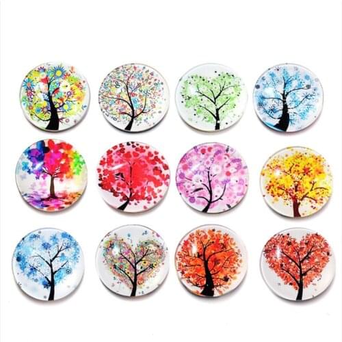 5 Pcs/pack Cute Fridge Magic Magnet Tree of Life Glass Gem Sticker For Calendars Office Whiteboards Home Refrigerator Decor