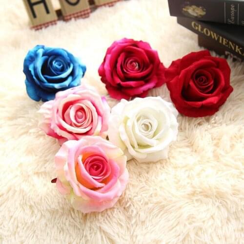 5Pics 10CM Real Touch White Red Rose Decor Artificial Flowers Heads Silk Floral Wedding Home Party Design Bride Gift DIY