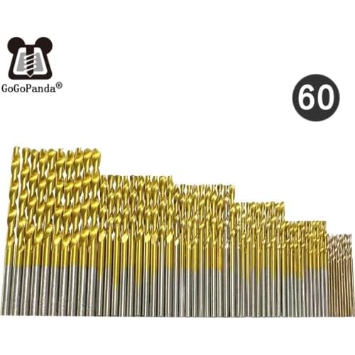 60 PCS Twist Bit Of Titanium Coating HSS Straight Shank Drill Hole 1.0 Mm - 3.5 Mm Drill Bit Set