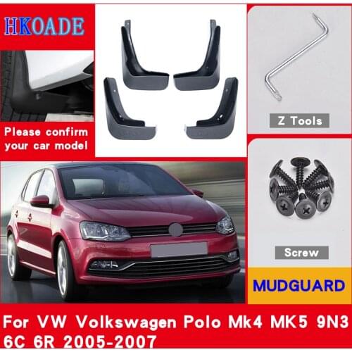 Car Mud Flaps For VW Volkswagen Polo Mk4 MK5 9N3 6C 6R 2005-2007 Mudguards Splash Guards Fender Mudflaps Car Fender Accessories