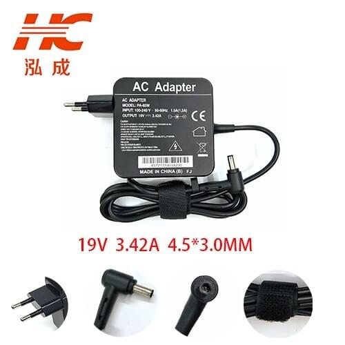 EU Plug 19V 3.42A 4.5*3.0mm AC Adapter Power Supply For Acer Asus laptop A43E X43BU BU400 PU500C PU500V