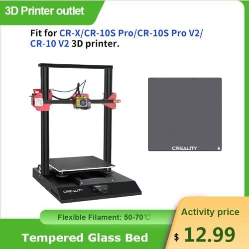 Creality Tempered Glass Bed for 3D Printer Platform 310*310mm with 4pcs Glass Clip for CR-X/CR-10S Pro/CR-10S Pro V2/CR-10 V2