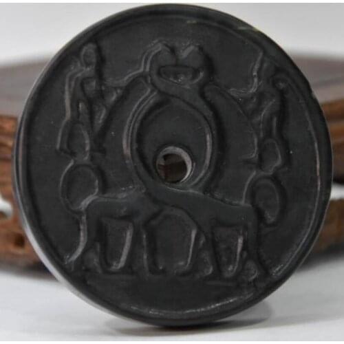 Hongshan culture archaize black iron meteorite sculpture hunting statue