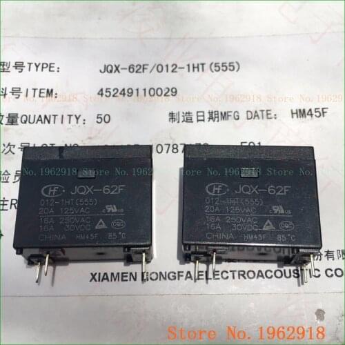 JQX-62F HF62F-012-1HT 12VDC 16A 4
