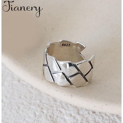 JIANERY Vintage Big Silver Color Geometric Rings For Women Bohemian Finger Ring Female Jewelry NEW