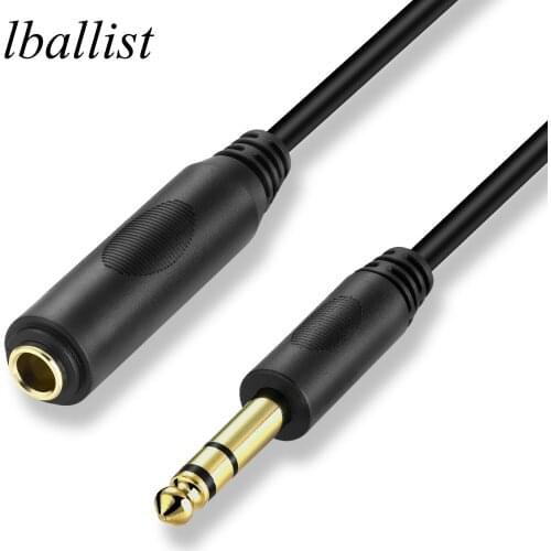 Lballist Gold Plated 1/4''6.35mm TRS Stereo Male to Female Extension Cable 1.8m 3m 4.5m 6m