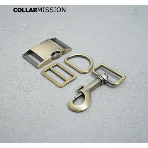 Metal buckle+Tri-Glid+D ring+metal dog clasp/set) retailing 30mm for DIY dog collar set harness good quality DIY accessoies