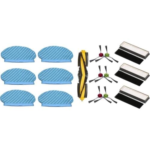 6Pcs Mop Cloth Pads Set for Ecovacs Deebot Ozmo 920 950 & 6x Roller Side Brush Sponge Filter Kit