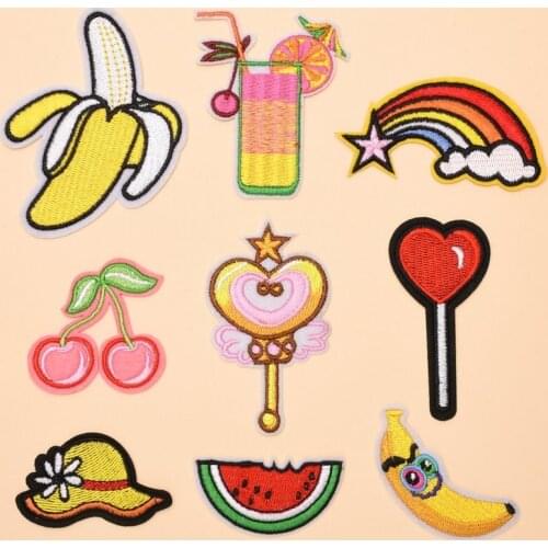 50pcs/Lot Embroidery Patches Letters Clothing Decoration Accessories Animal Wolf Zebra Palm Diy Iron Heat Transfer Applique