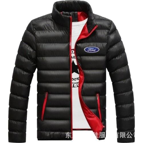 New for Ford Thickening Winter Jackets Parka Men Autumn Winter Warm Outwear Brand Slim Mens Coats Casual Printed Jackets U