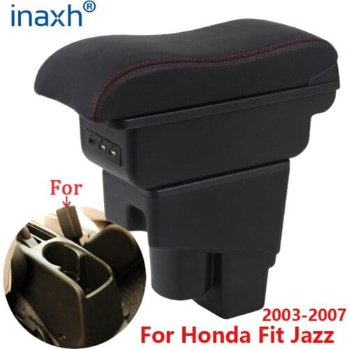 For Honda Jazz Armrest box For Honda Fit Jazz 1 Car Armrest 2003-2007 Arm Storage box car accessories 2003 2004 2005 2006 2007